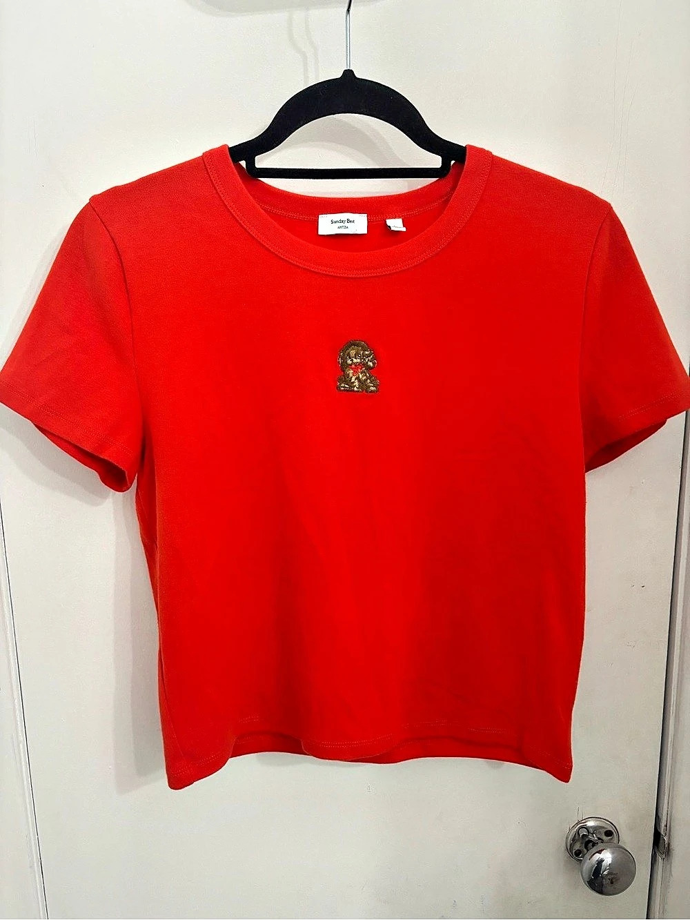 Sunday Best BestHug™ Little Ribbed Icon T-Shirt Red Large